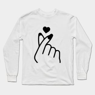 Korean Love Sign Long Sleeve T-Shirt